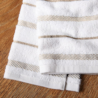 Albany Kitchen Towel 4-Pack Set, Milkshake Tan/White, 16"X26"3