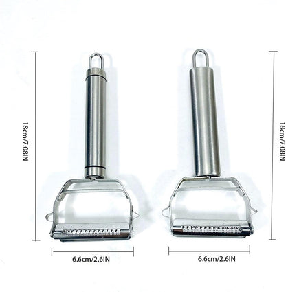 4-In-1 Stainless Steel Grater and Peeler, Double-Head Kitchen Tool(White)4