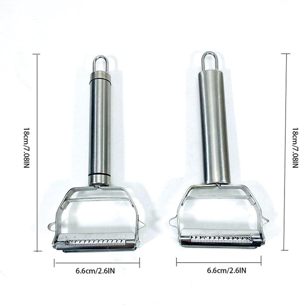 4-In-1 Stainless Steel Grater and Peeler, Double-Head Kitchen Tool(White)4