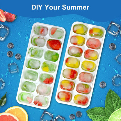 Ice Cube Tray with Lid, 3 Pack Silicone Easy-Release Ice Trays for Freezer, Stackable Ice Cube Molds for Drinks, Cocktails, Whiskey, Coffee - Bpa-Free and Odor-Free,Ice Cube Trays for Freezer5