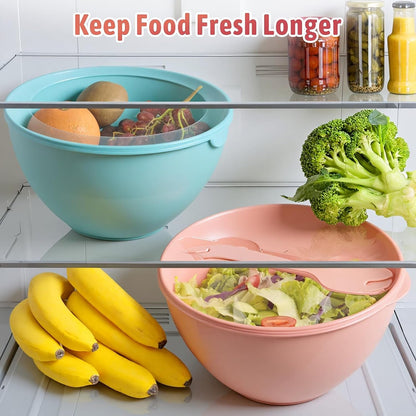 16 Piece Plastic Mixing Bowls with Lids Set Includes 8 Prep Bowls & 8 Lids5