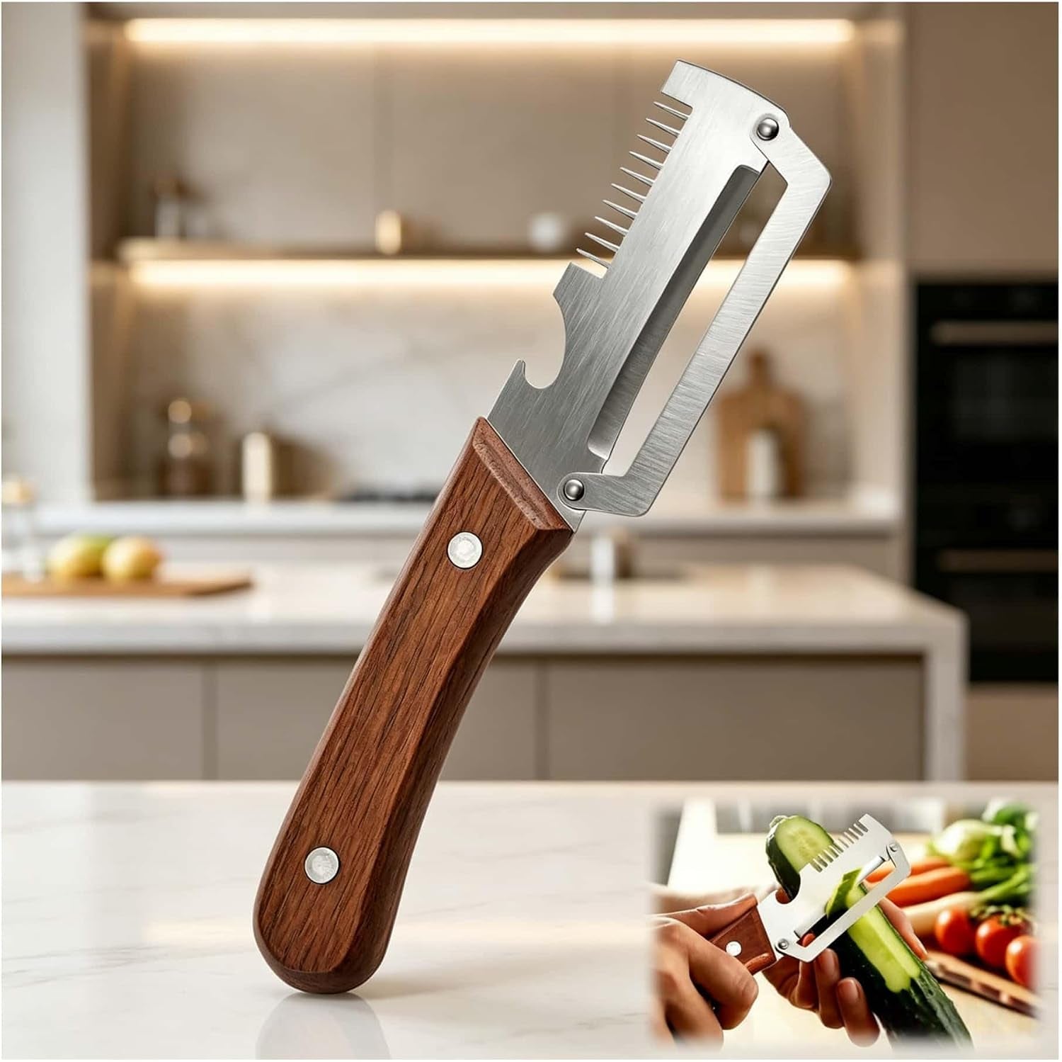premium-vegetable-peeler-with-wooden-handle-and-bottle-opener-multi-functional-vegetable-peeler-for-fruit-pumpkin-peeling-potato-and-other-vegetables-or-fruits-1pcs