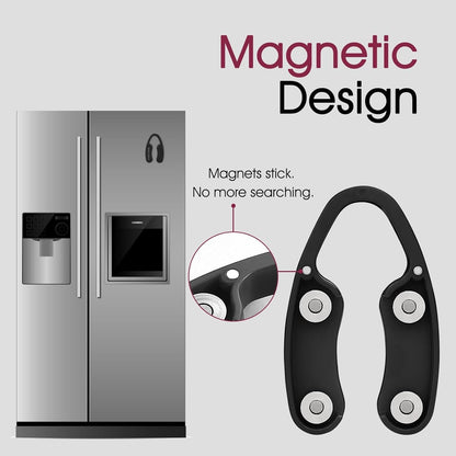 2 Pcs Wine Foil Cutter with Magnetic Design, Black | 4 Stainless Steel Blades Foil Remover Wine Bottles Opener Accessory, Removes Foil Top Effortlessly for Wine Lovers4