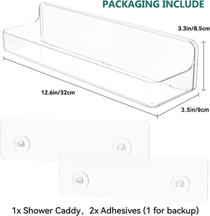 Shower Shelves, Adhesive Clear Acrylic Bathroom Caddy Organizer3