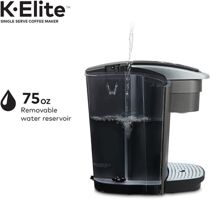 K-Elite Single Serve K-Cup Pod Coffee Maker, with Strength and Temperature Control, Iced Coffee Capability, 8 to 12Oz Brew Size, Programmable, Brushed Slate | Strength, Temperature Control, Iced Coffee Capability, 8 to 12Oz Brew Size, Programmable13