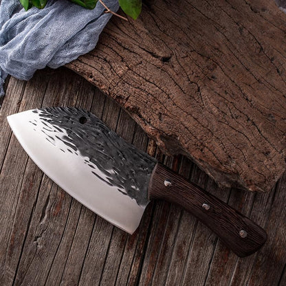 Meat Cleaver, 7 Inch Wooden Handle Kitchen Knives Slicing Vegetables Meat Chopping Knife Forged Boning Butcher Knives Cooking Tools5