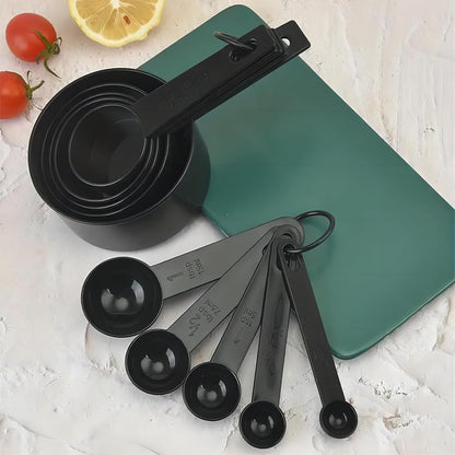 8PCS Measuring Cups Spoons Set, Premium Stackable Tablespoons Measuring Set, Kitchen Gadgets for Cooking & Baking, Black1