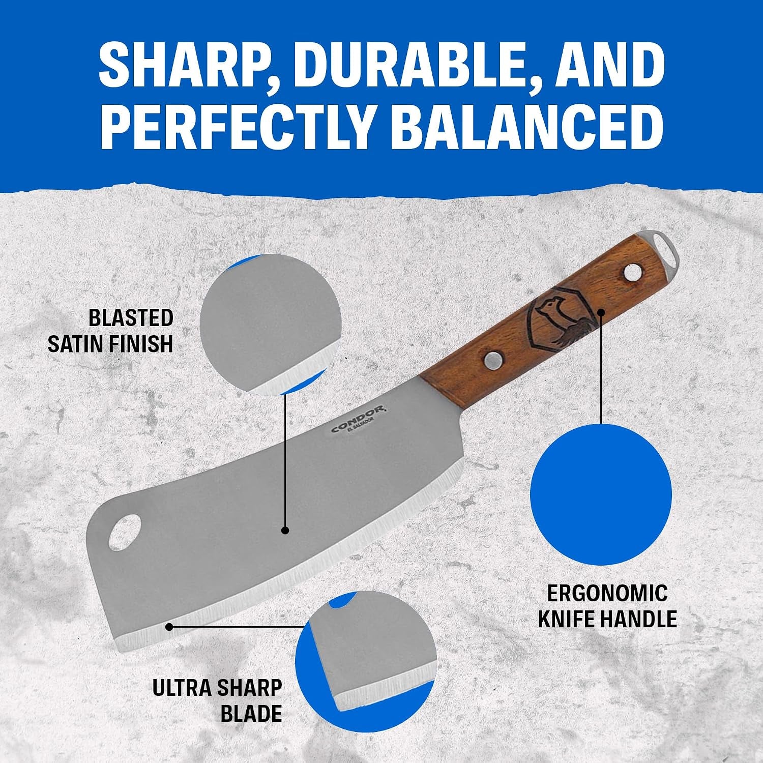 tool-knife-cleaver-knife-blasted-satin-finish-1075-high-carbon-steel-walnut-rivet-handle-7-17-in-blade-8-47oz-2-2mm-thick