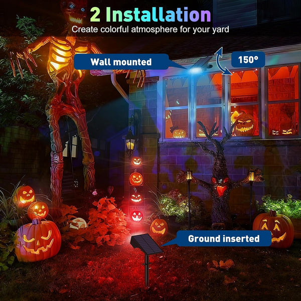 Solar Color Changing RGB Spot Lights Outdoor, 2 Pack/7 Lighting Modes4