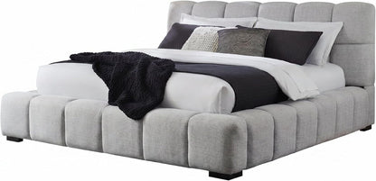 Signature Design by Ashley King Upholstered Bed Frame, Light Gray1