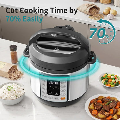10-In-1 Electric Pressure Cooker, 3 Quart Multi Cooker for Rice, Stew and Steam, Small Programmable Stainless Steel Pot with Slow Cook Function and Ceramic Inner Pot10