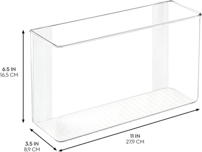Adhesive Organizer Bin, Set of 2, Clear3