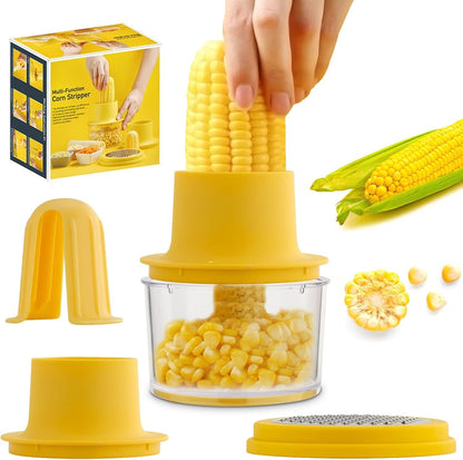 Corn Cob Stripper Tool, Corn Peeler for Corn on the Cob (Yellow)1