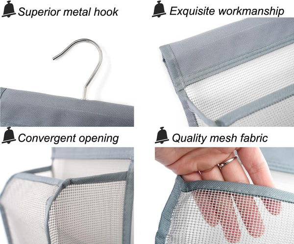 Hanging Mesh Shower Caddy Organizer Bathroom Storage Bag with Hooks for College Dorm, Gym, Swimming,Rv and Travel,White3