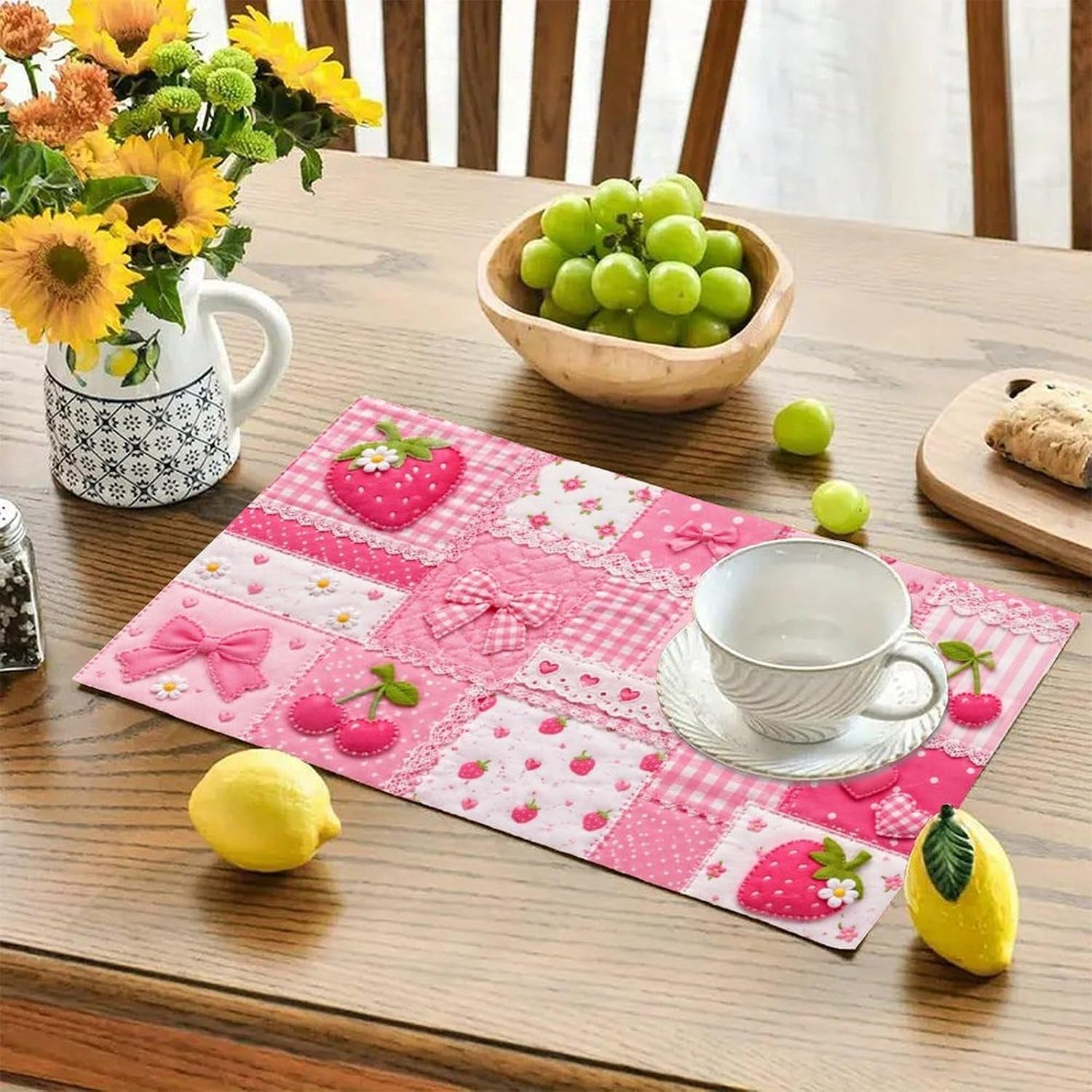 kawaii-pink-patchwork-quilt-collage-linen-placemat-washable-table-mat-for-dining-kitchen-heat-resistant-12x18