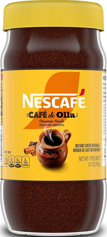 NESCAFÉ Cafe De Olla Cinnamon Flavored Instant Coffee, 6.7 Oz Jar | Cinnamon-Flavored Instant Coffee Inspired by Traditional Cafe De Olla; Single 6.7 Oz Jar1