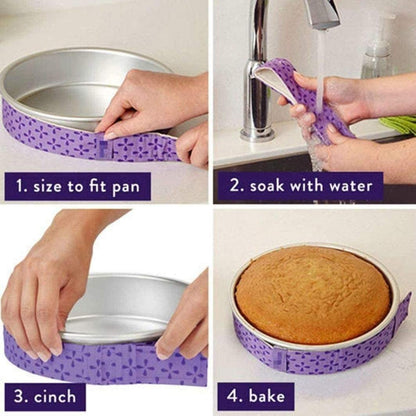 4-Piece Cake Pan Dampen Strips | Super Absorbent Thick Cotton Strips for Baking, Cake Leveler and Baking Supplies2