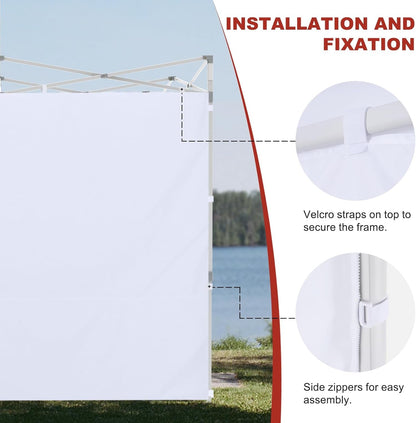 Instant Canopy Sunwall 10X10 FT No Frame or Top, White7