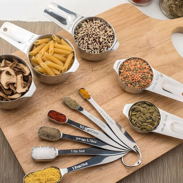 13 Piece Stainless Steel Measuring Cups and Spoons Set - for Cooking Baking7