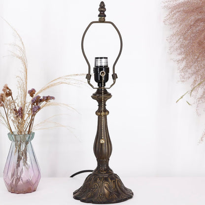 Table Lamp Base Replacement Only (A (W 6 H 18 Inch)) | Fit for 8, 10, 12 Inch Tiffany Style Stained Glass Lampshade, Dark Bronze Finish,Resin, Push Switch on Cord3