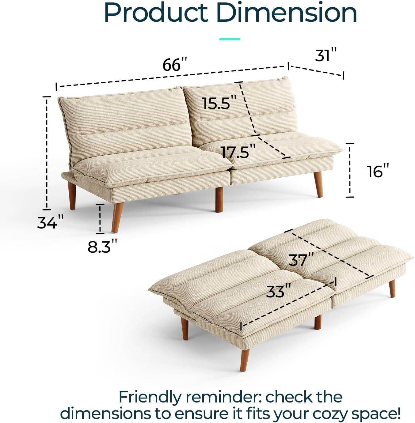 66-futon-sofa-bed-corduroy-futon-couch-with-3-position-adjustable-backrest-solid-wood-legs-convertible-small-sofa-bed-for-living-room-apartment-dorm-beige