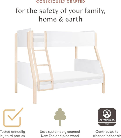 Babyletto Tiptoe Twin-Over-Full Bunk Bed in White and Washed Natural3