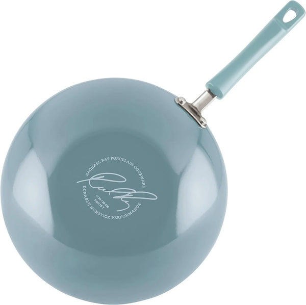 Classic Nonstick Stir Fry Pan with Glass Lid, 11 Inch - Sky Blue3