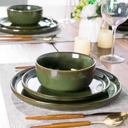 Stoneware Dinnerware Sets for 8, 24 Piece Plates and Bowls Sets8