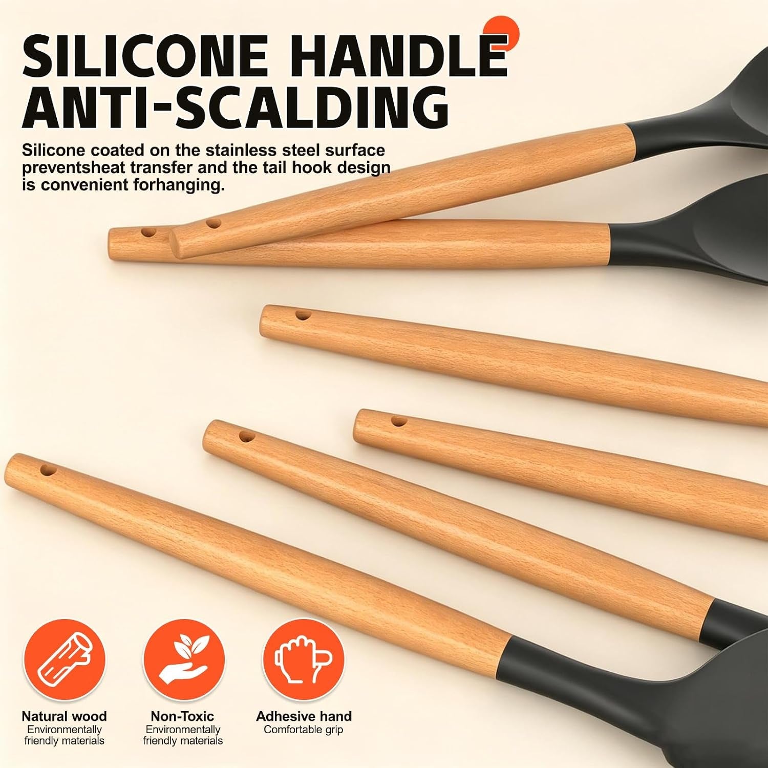 silicone-cooking-utensil-set-10-pcs-cooking-kitchen-utensils-set-nonstick-kitchen-utensils-446-f-heat-resistant-cookware-tools-of-spoon-brush-whisk-spatula-turner-tongs-black
