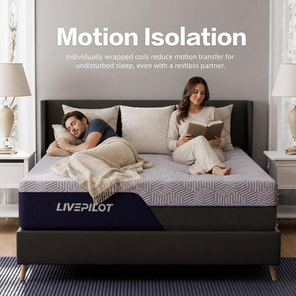 King Mattress, 12 Inch King Size Mattresses Hybrid Mattress with Memory Foam & Pillow Top - Medium Firm Feel for Motion Isolation, Edge Support, Pressure Relief - Bed in a Box, Certipur-Us Certified3