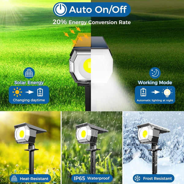 10 Pack Solar Spot Lights Outdoor Waterproof, Landscape Spotlights3