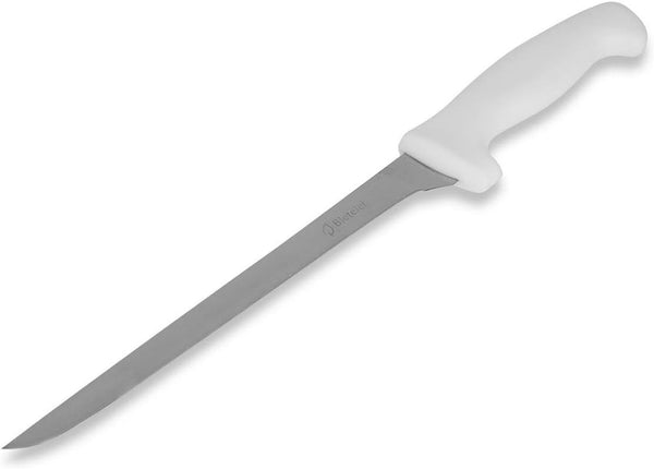 Fish Fillet Knife 8.5-Inch Narrow Stainless Steel Blade, White Polypropylene Handle1