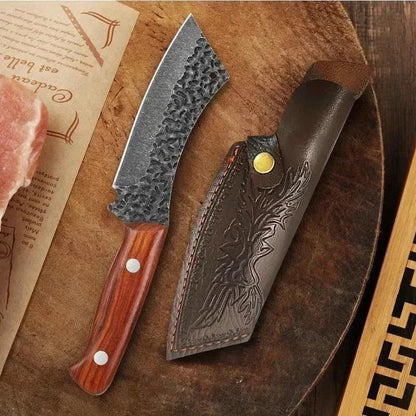 Meat Cleaver Knife, Butcher Knife Hand Forged Blade Chef Cleaver Meat Vegetable Kitchen Knives Utility Slicing Meat Fruit Fish Barbecue Knife with Sheath3