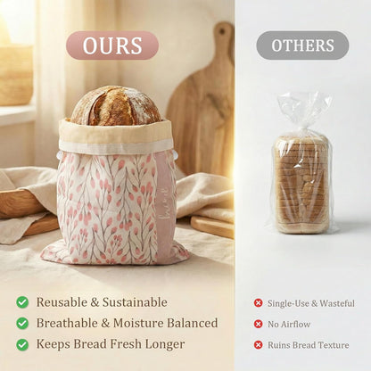 Beeswax Bread Bags for Homemade Sourdough, XL 2 Pack Reusable Bags | 100% Cotton with Beeswax Lining, Secure Lock Closure, Keeps Bread Fresh & Crust Crisp, Plastic Bag Alternative5