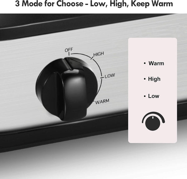 Double Slow Cooker, Buffet Servers and Warmers, Dual 2 Pot Slow Cooker Food Warmer, Adjustable Temp Dishwasher Safe Removable Ceramic Pot Glass Lid, 2 X 1.25 QT Portable Small Crock Cooker5