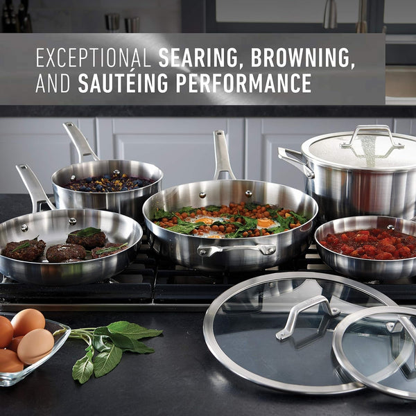 Calphalon Stainless Steel Kitchen Cookware, 11-Piece Pots and Pans Set with Stay-Cool Handles, Dishwasher & Oven Safe, Silver9