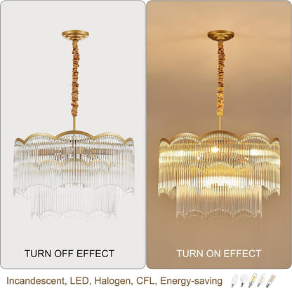 Salaiwei  22.83" 8 Light Gold Crystal Chandelier for Dining Room2