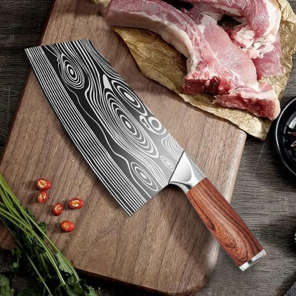 Meat Cleaver Knife, 7 Inch Chef'S Knife Meat Vegetable Butcher Knife High Carbon Stainless Steel Meat Cleaver Damascus Pattern Slicing Tool3