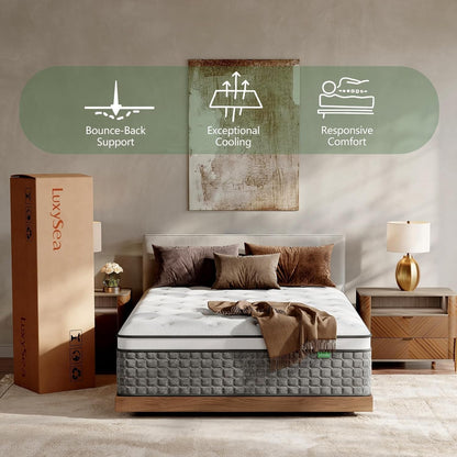 Full Size Mattress, Medium Firm 12 Inch Hybrid Mattress Full Size in a Box - Memory Foam & Pocket Springs for Back Pain Relief, Fiberglass Free, Motion Isolation, Certipur-Us & OEKO-TEX Certified5