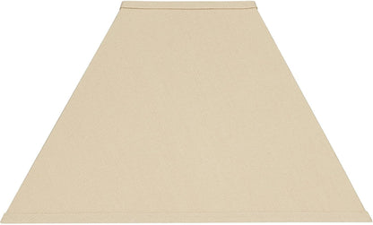 Reva Large Beige Linen Tapered Square Lamp Shade 6X16X10 (Spider) | 6" Top X 16" Bottom X 10" High X 12" Slant Replacement for Table Lamps Pre-Assembled Harp + Finial8
