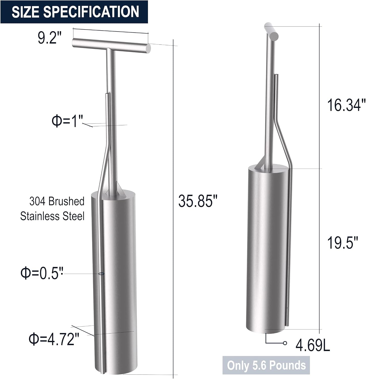 professional-clam-gun-36-stainless-steel-vacuum-clam-digger-tool-4-72-diameter-tube-for-efficient-razor-clam-cockle-shellfish-harvesting-on-beach