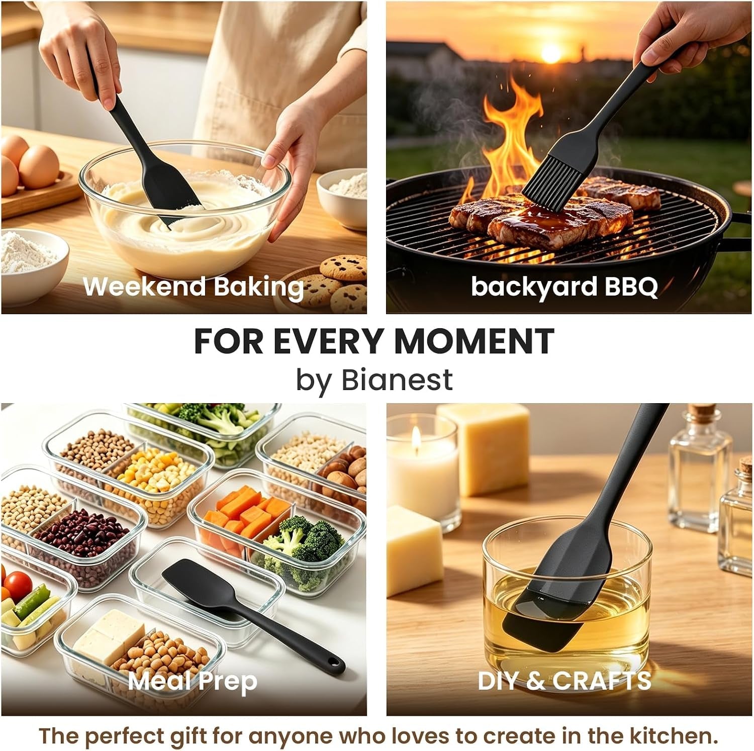 silicone-spatula-set-9-piece-bpa-free-food-grade-heat-resistant-spatulas-for-cooking-baking-seamless-one-piece-design-non-stick-safe-dishwasher-safe-withstands-104-f-to-600-f-black