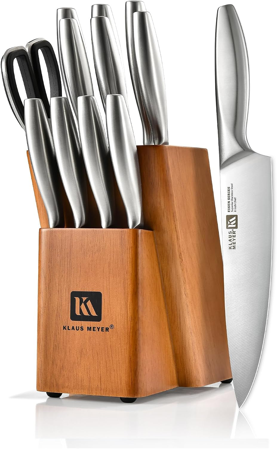 eisen-13-piece-stainless-steel-kitchen-knife-set-with-block-superior-carbon-steel-dish-washer-safe-15-17-degree-edge-angle-hygienic-design-non-slip-handles-starter-chefs-knife-set