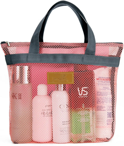 Mesh Shower Caddy Bag Portable Hanging Toiletry and Bath Organizer with Zipper for Travel, Gym, Camping, College Dorms, Beach1