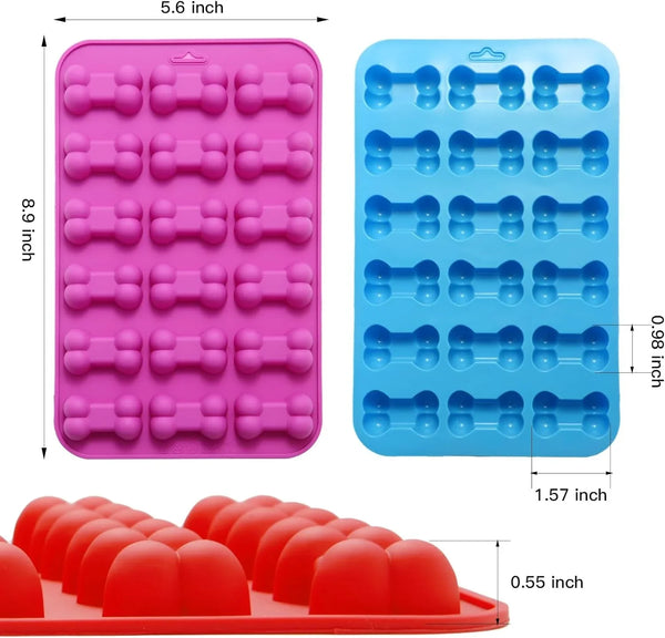 6PCS Silicone Molds Puppy Dog Paw and Bone, Elegant Chocolate Molds for Baking, Non-Stick Gummy Molds, Dog Treat Molds, Used for Chocolate, Candy,Pudding, Jelly,Ice Cube,Biscuits,Dog Treat by3