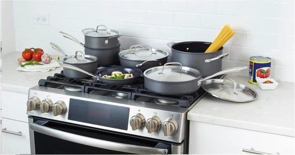 GG-12 Greengourmet Hard Anodized 12-Piece Set, Black/Stainless Steel2