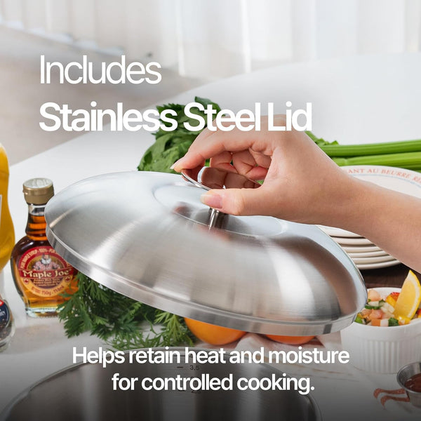 316 Stainless Steel 9.4-Inch Wok Pan with Lid, Stir Fry Pan, 5Ply, Induction Cookware, Dishwasher Safe, Oven Safe7