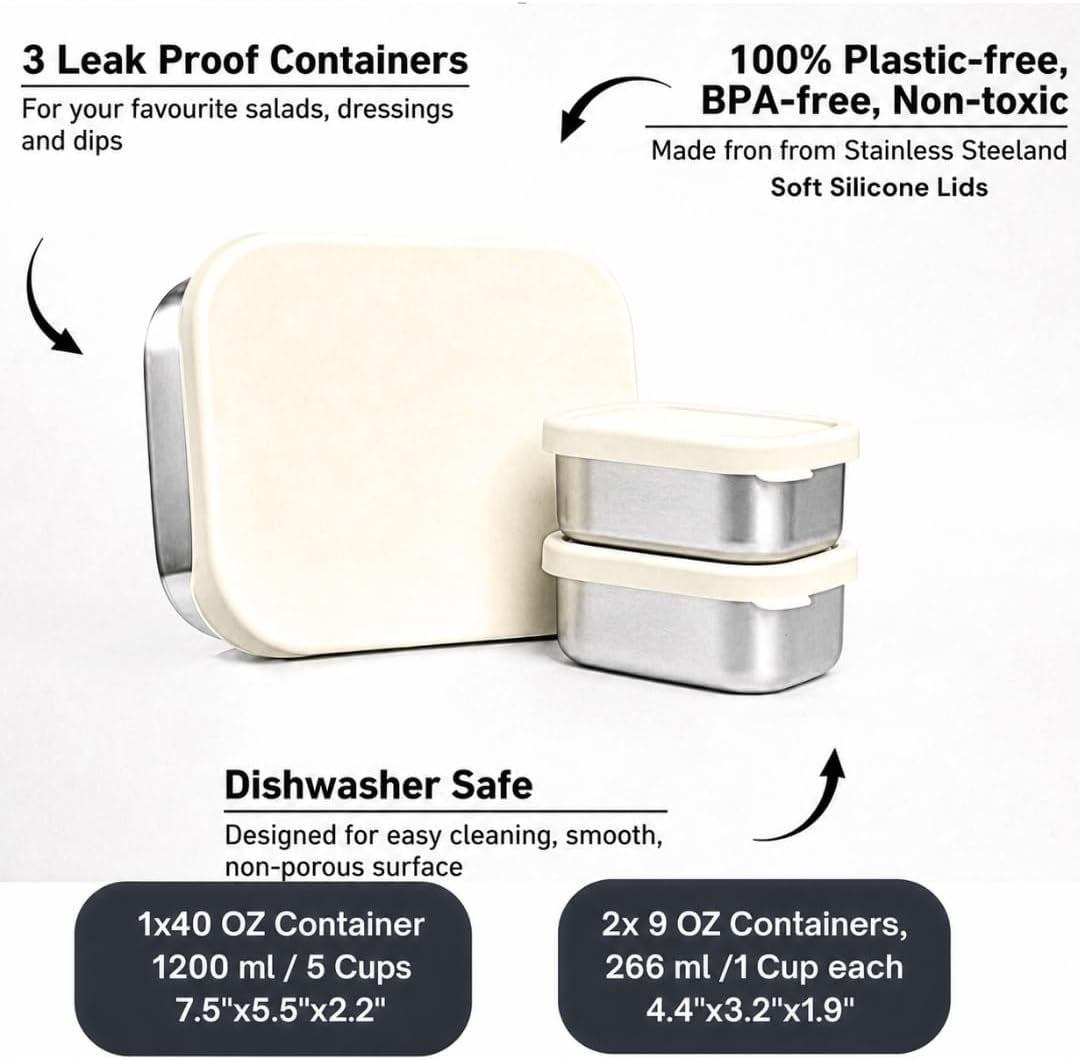 flexibento-40-oz-set-leak-proof-stainless-steel-lunch-box-containers-lunch-containers-with-silicone-lids-steel-bento-box-metal-lunch-box-vanilla-set-of-3-1-40oz-2-9-oz