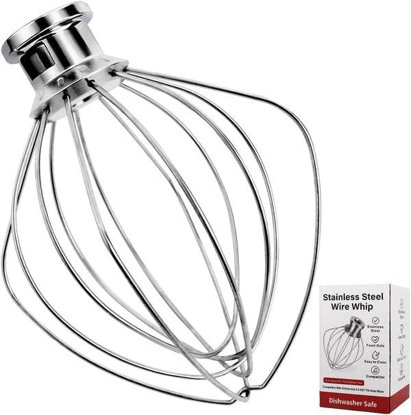 Whole Stainless Steel K45WW Whisk Attachment for Kitchenaid 4.5-5 Tilt-Head Mixer, Dishwasher Safe Wire Whip for Kitchen Aid1