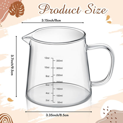 2 Pack 12Oz Glass Espresso Measuring Cup for Milk Frothing2